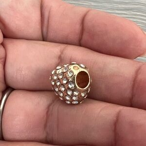 Gold plated paved heart charm